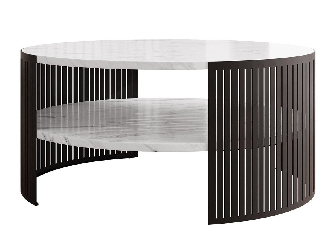 Mesa de centro Evanola 100 (Preto + Marmore branco)