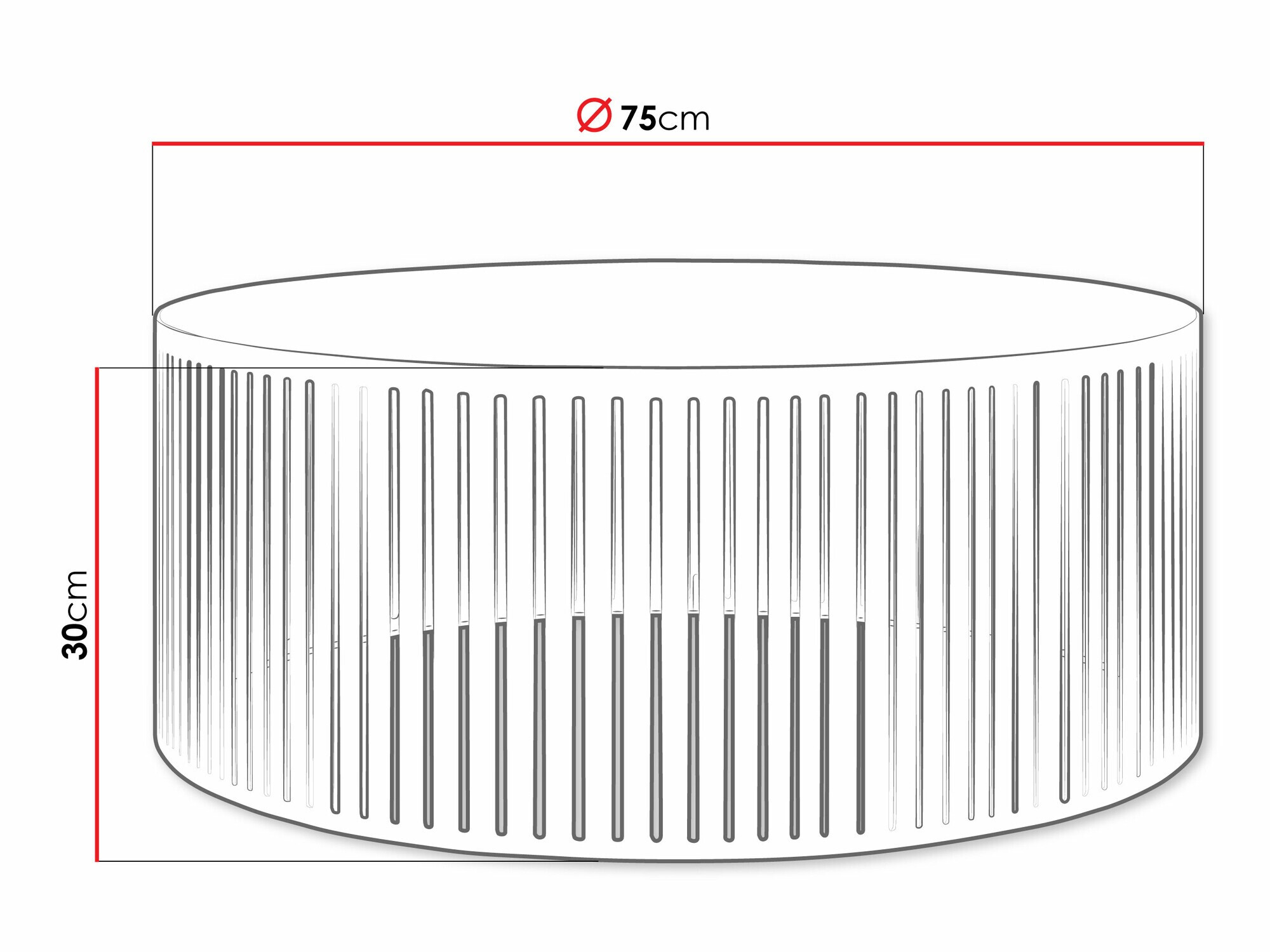 Mesa de centro Oswego 122 (Preto)