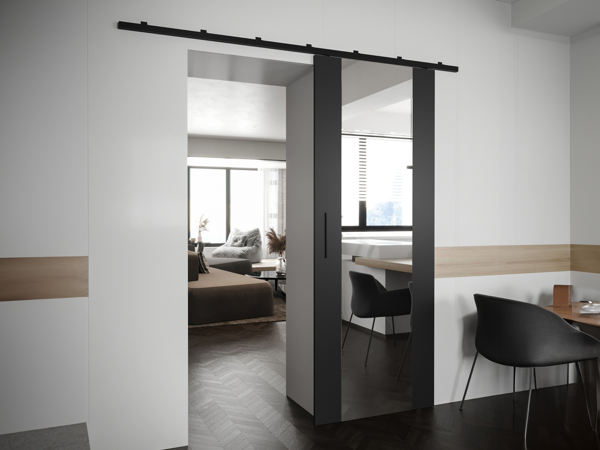 Porta de correr Hartford 488 (Preto)