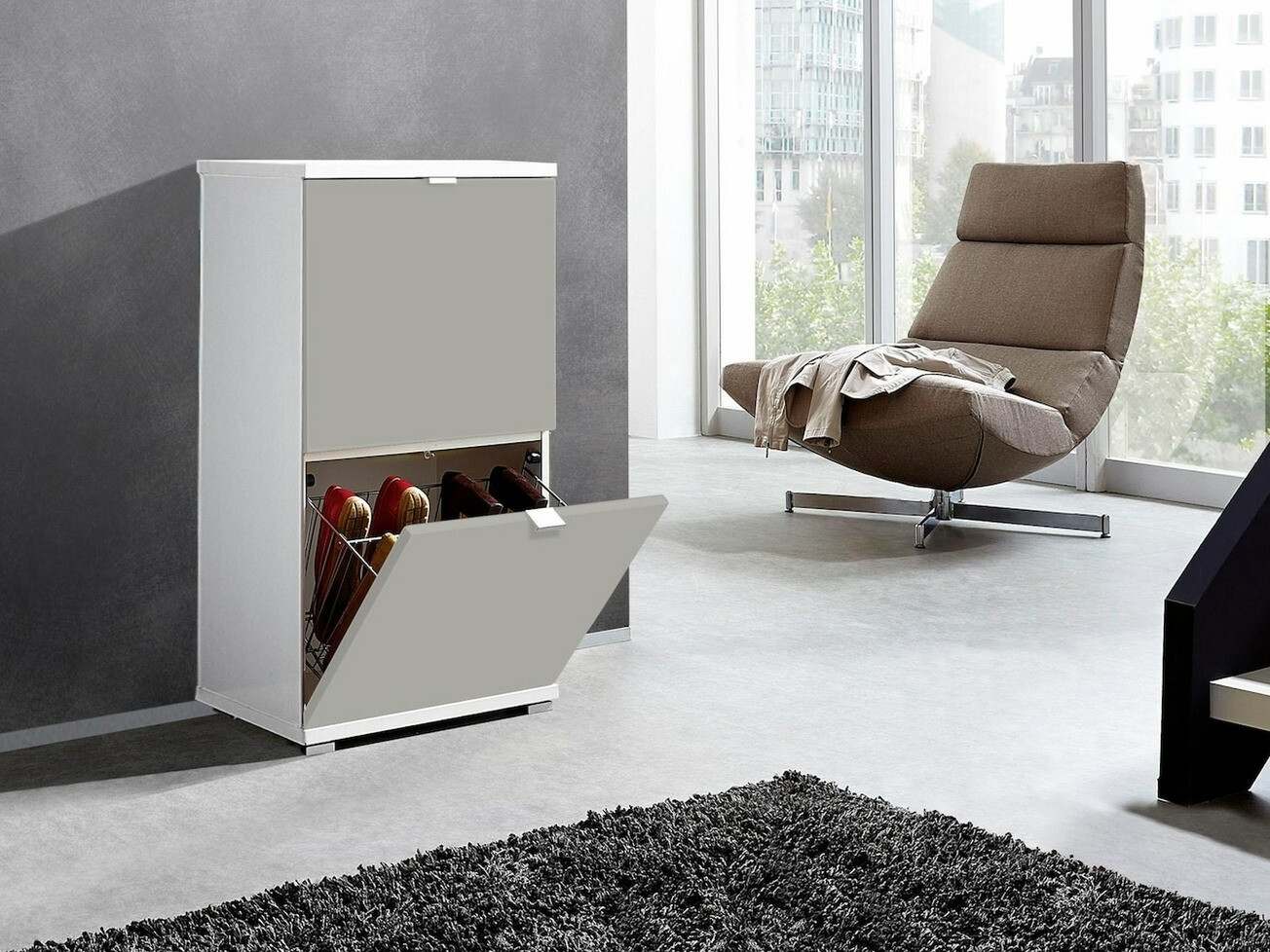 Sapateira Veltena 105 (Cinzento + Branco)