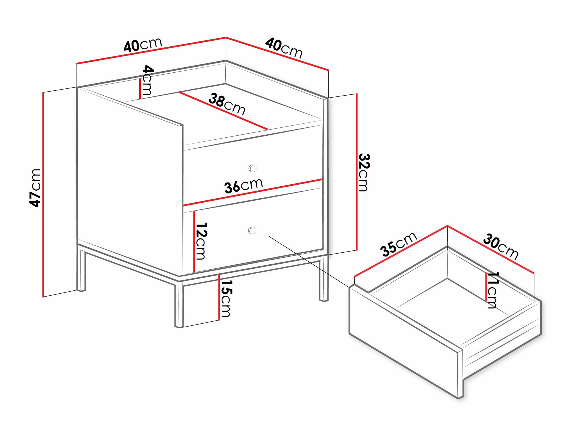 Mesa de cabeceira Comfivo Etmore 103 (Branco)