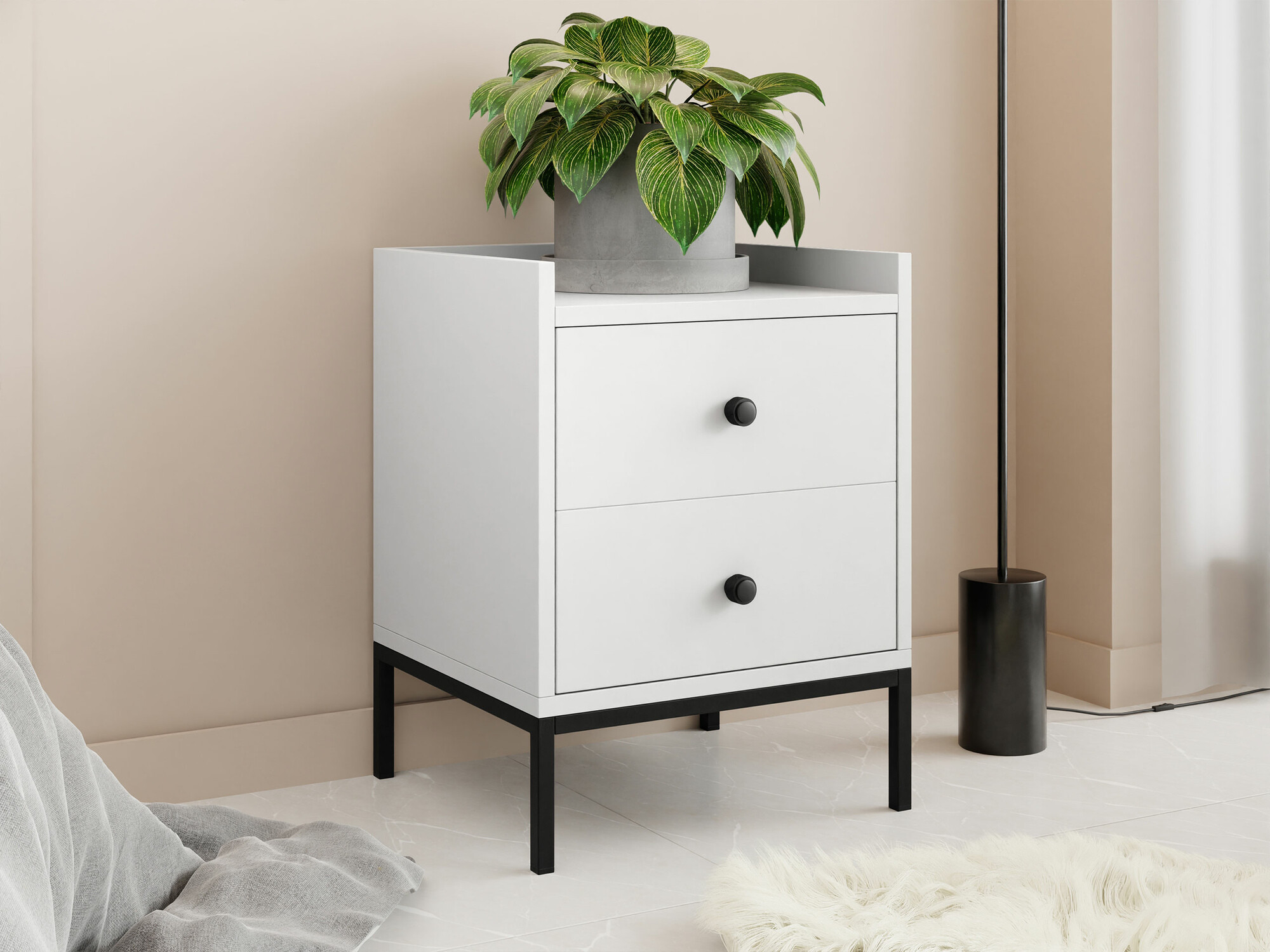 Mesa de cabeceira Comfivo Etmore 103 (Branco)