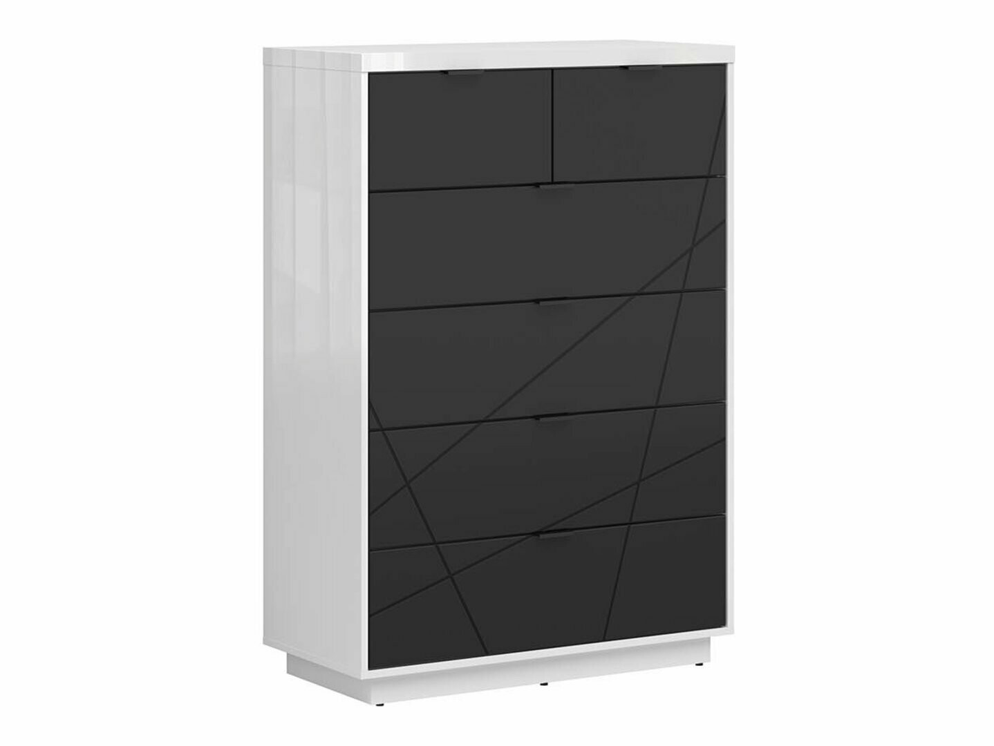 Cómoda Fivale 119 (Branco brilhante + Preto matte)