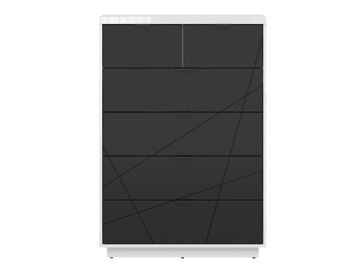 Cómoda Fivale 119 (Branco brilhante + Preto matte)