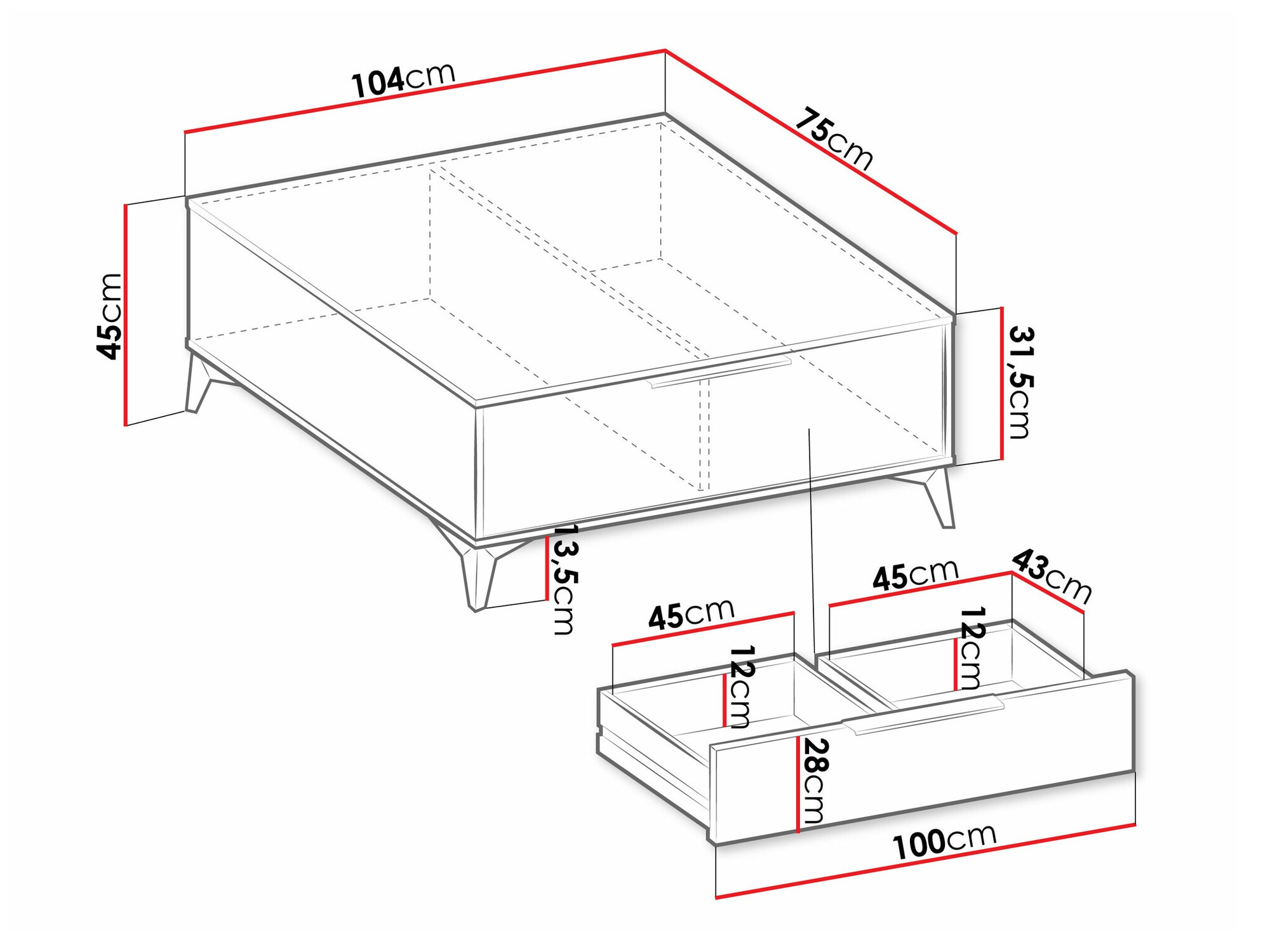 Mesa de centro Comfivo Camlue 101