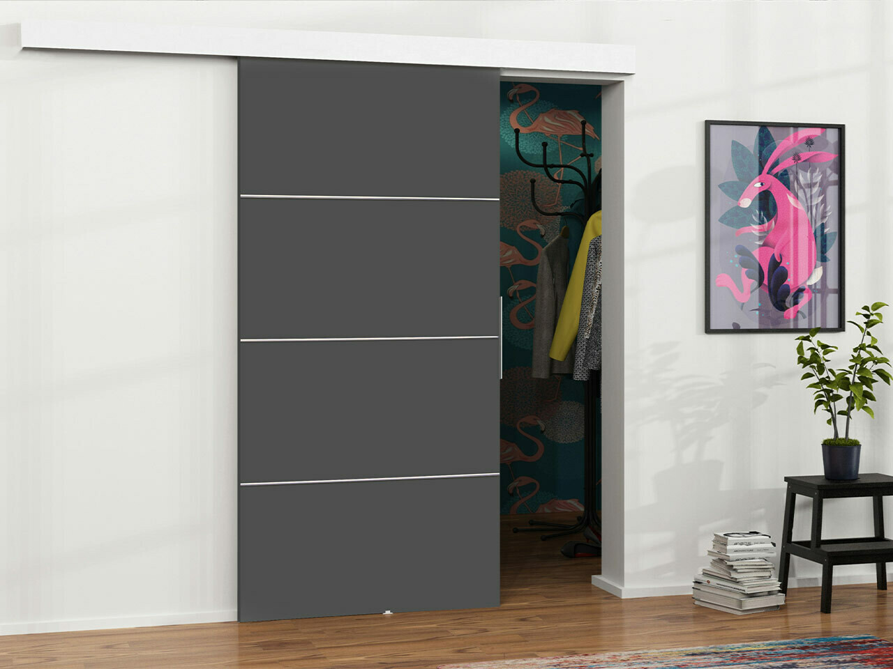 Porta de correr Dover 144 (Antracite)