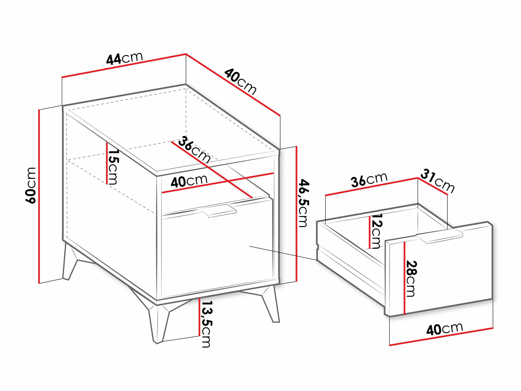 Mesa de cabeceira Comfivo Citrus