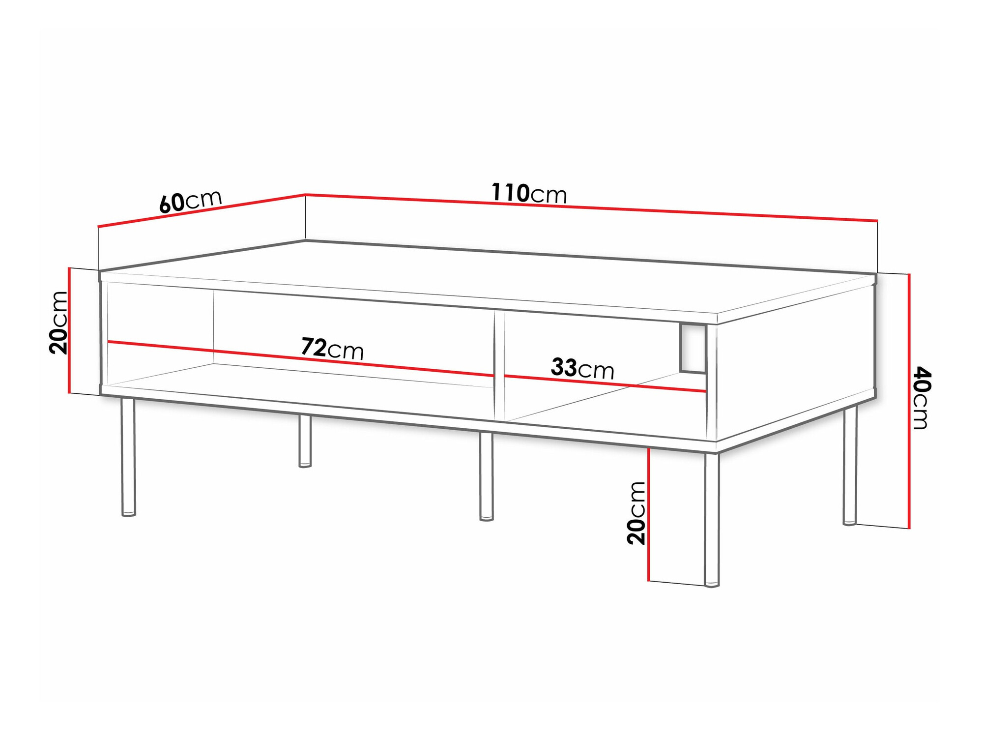 Mesa de centro Monciru 101 (Branco)