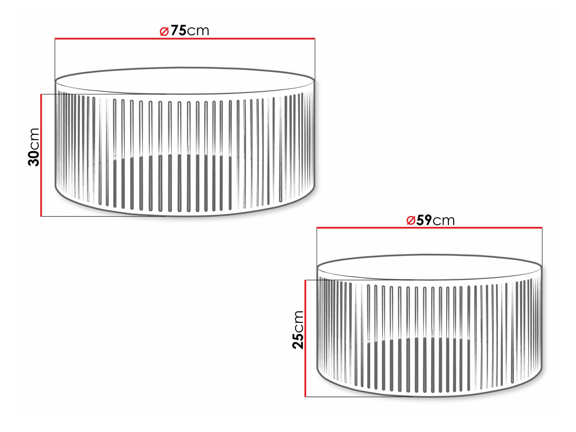 Conjunto de mesa de centro Prunis (Branco)