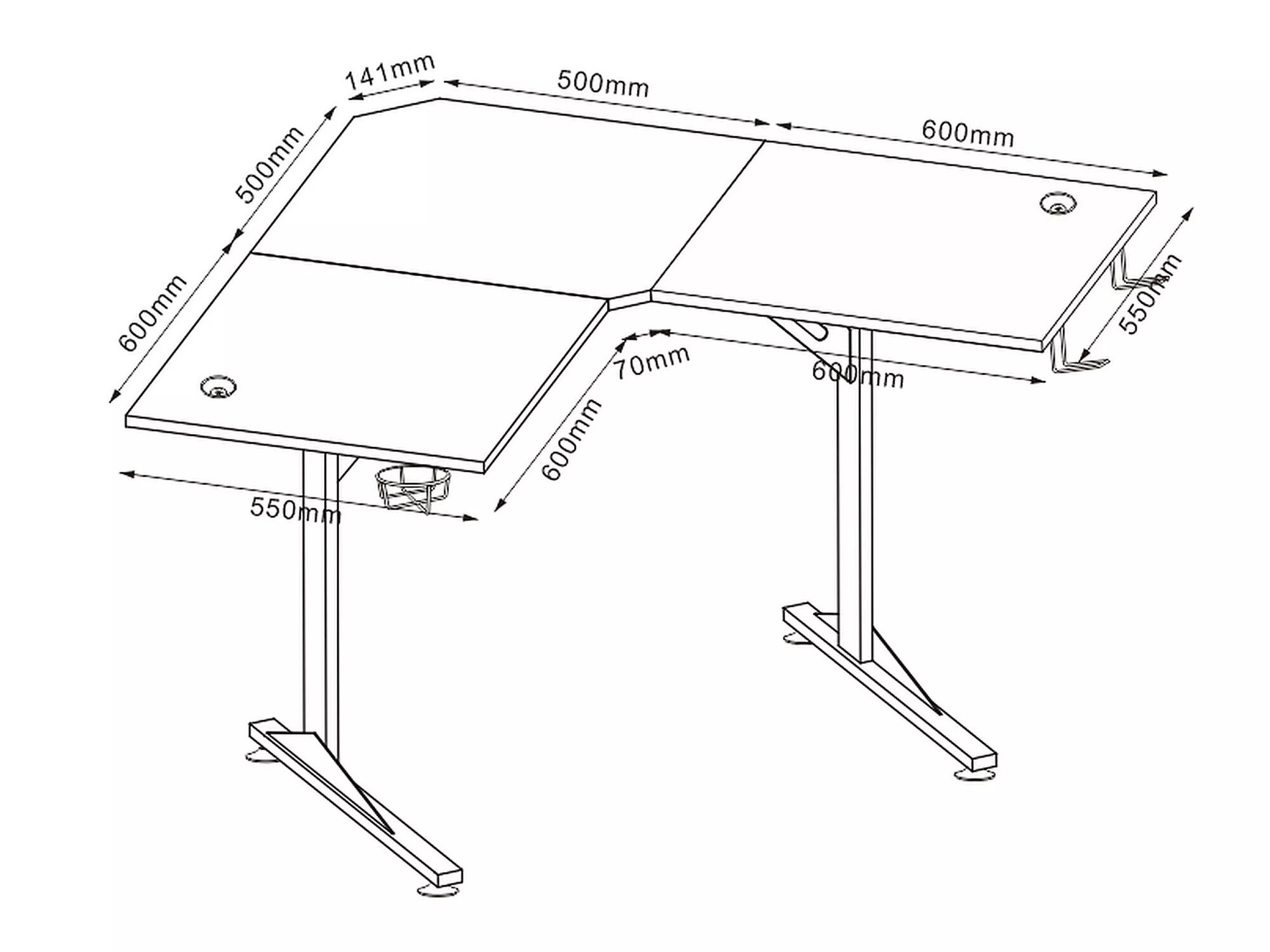 Mesa de escritório para cantos Detroit 215