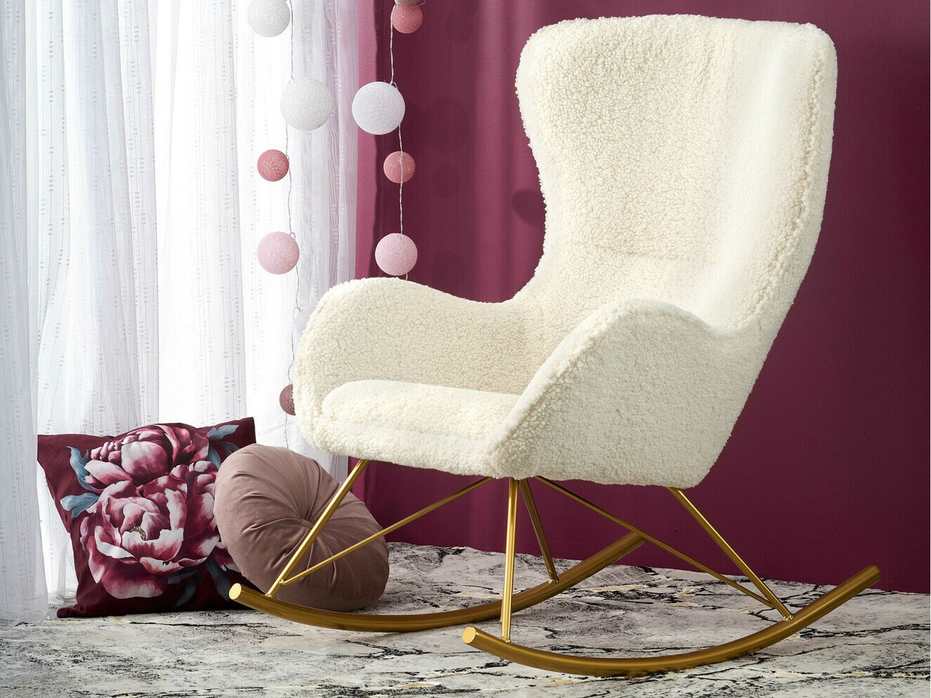 Cadeira de baloiço Houston 1326 (Creme)