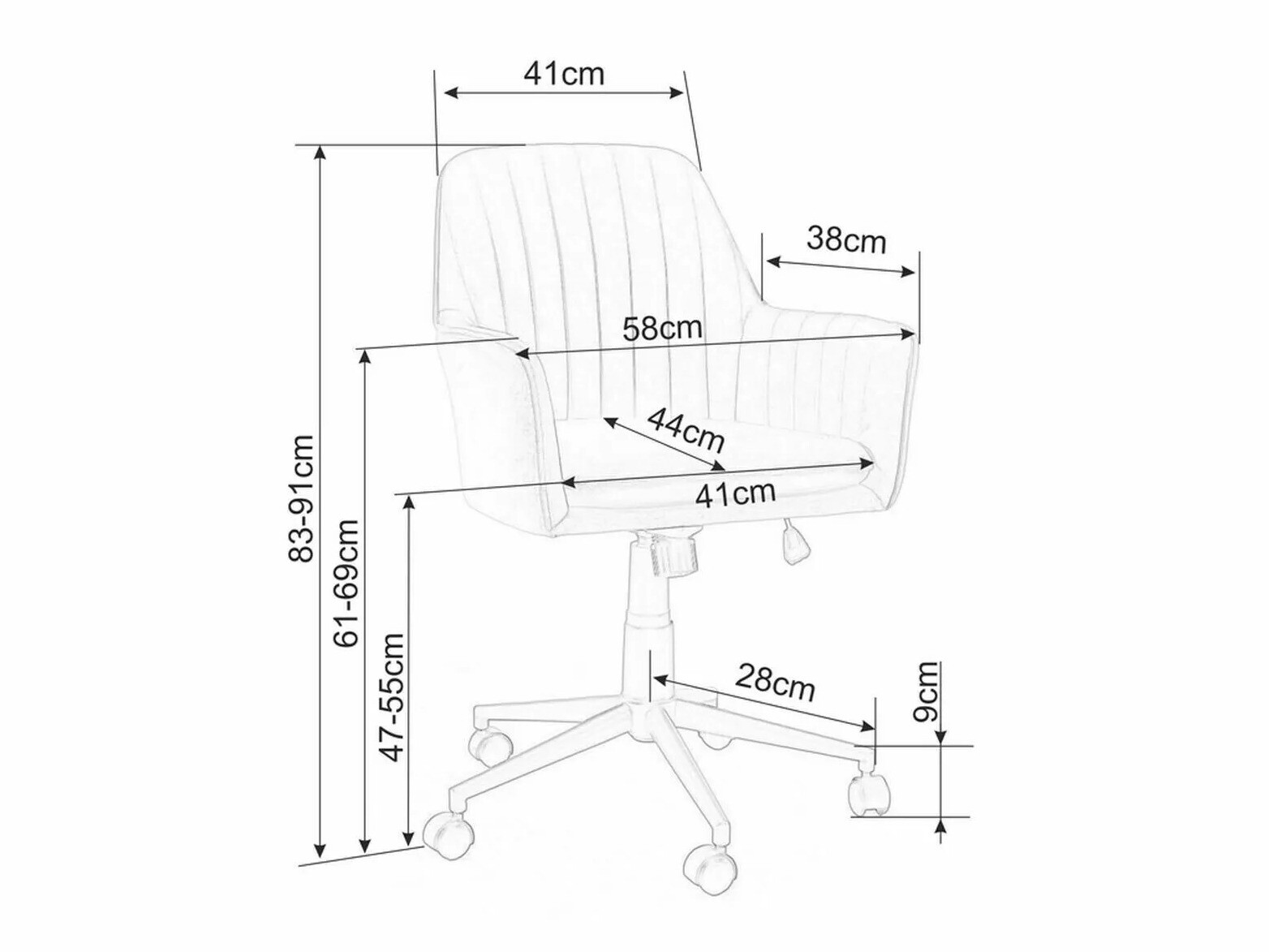 Cadeira de escritório Detroit 295 (Rosa)