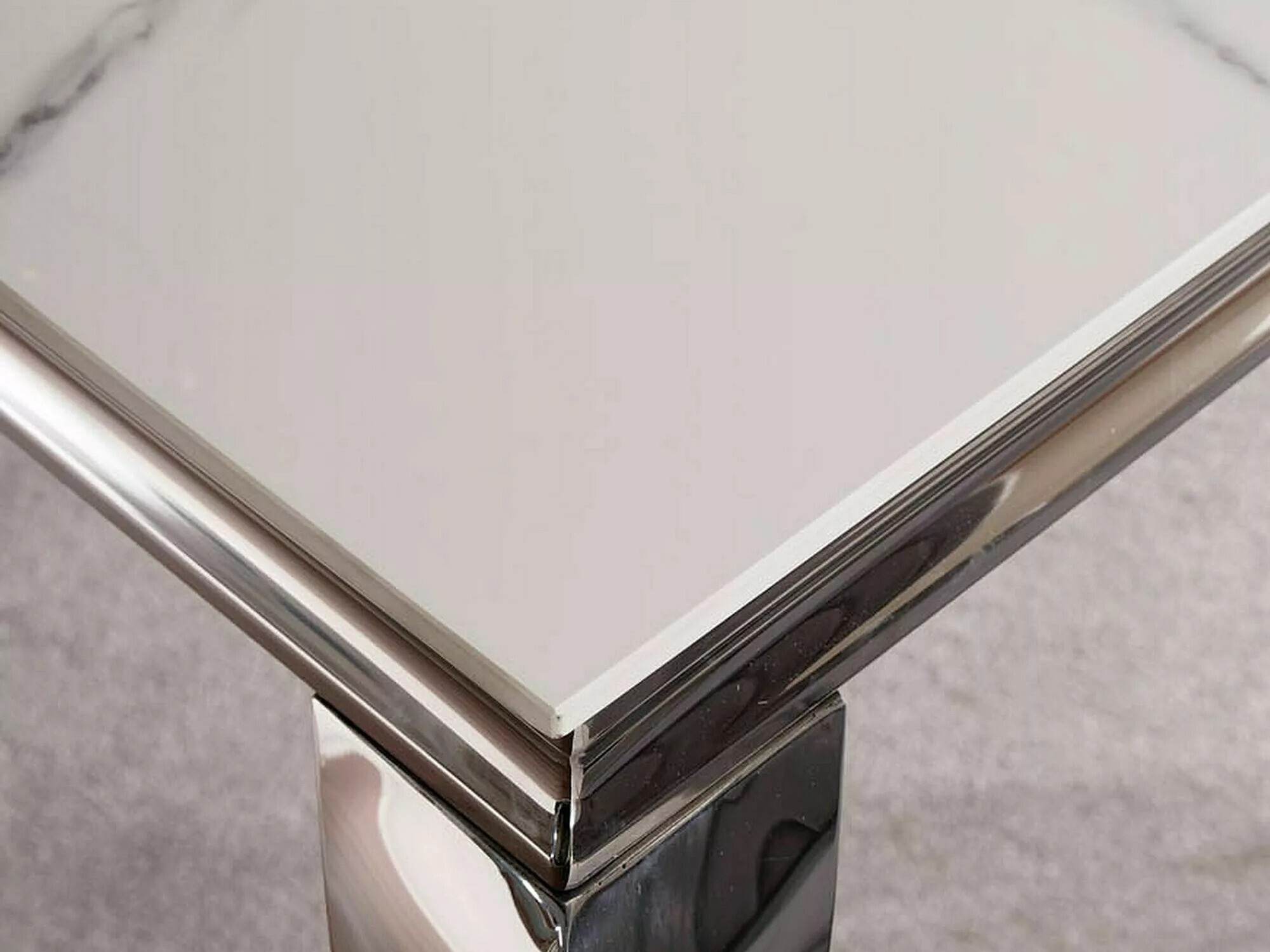 Mesa Detroit 323 (Prateado + Marmore branco)