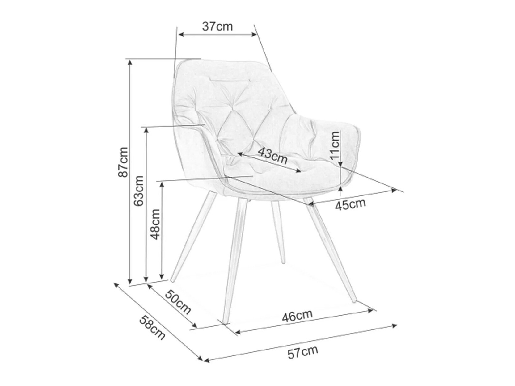 Cadeira Detroit 354 (Preto)