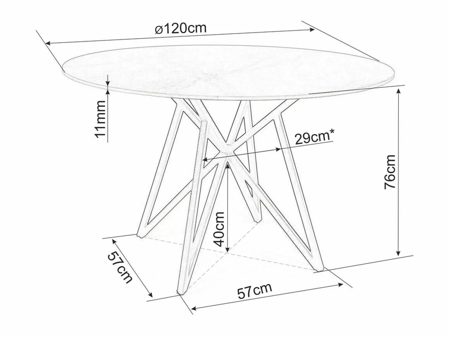 Mesa Detroit 341 (Marmore branco + Prateado)