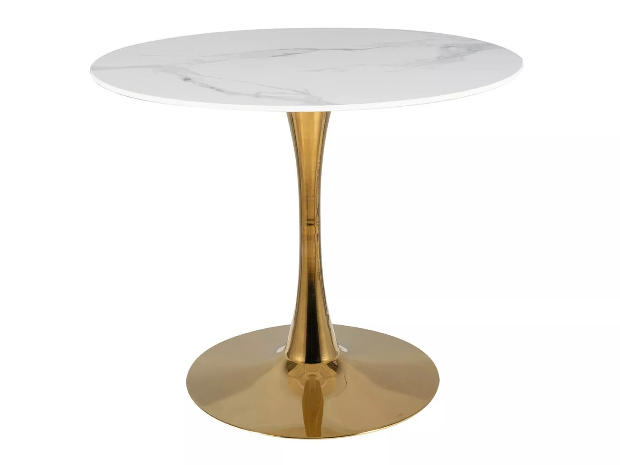 Mesa Detroit 378 (Marmore branco + Dourado)