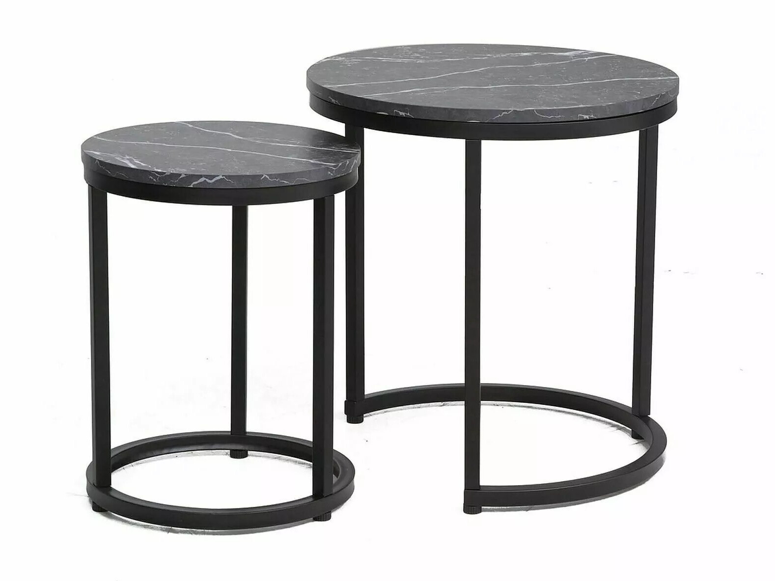 Conjunto de mesas de centro Detroit 398 (Mármore preto)