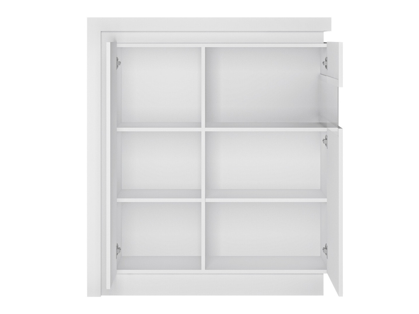 Aparador Feldeli 112 (Branco + Branco brilhante)
