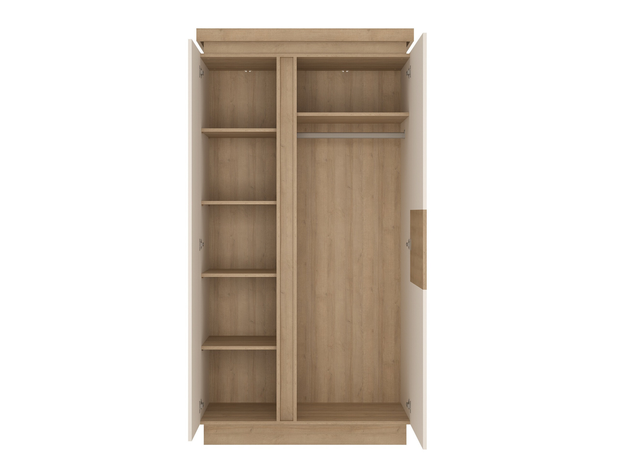 Roupeiro Feldeli 106 (Riviera carvalho + Branco brilhante)