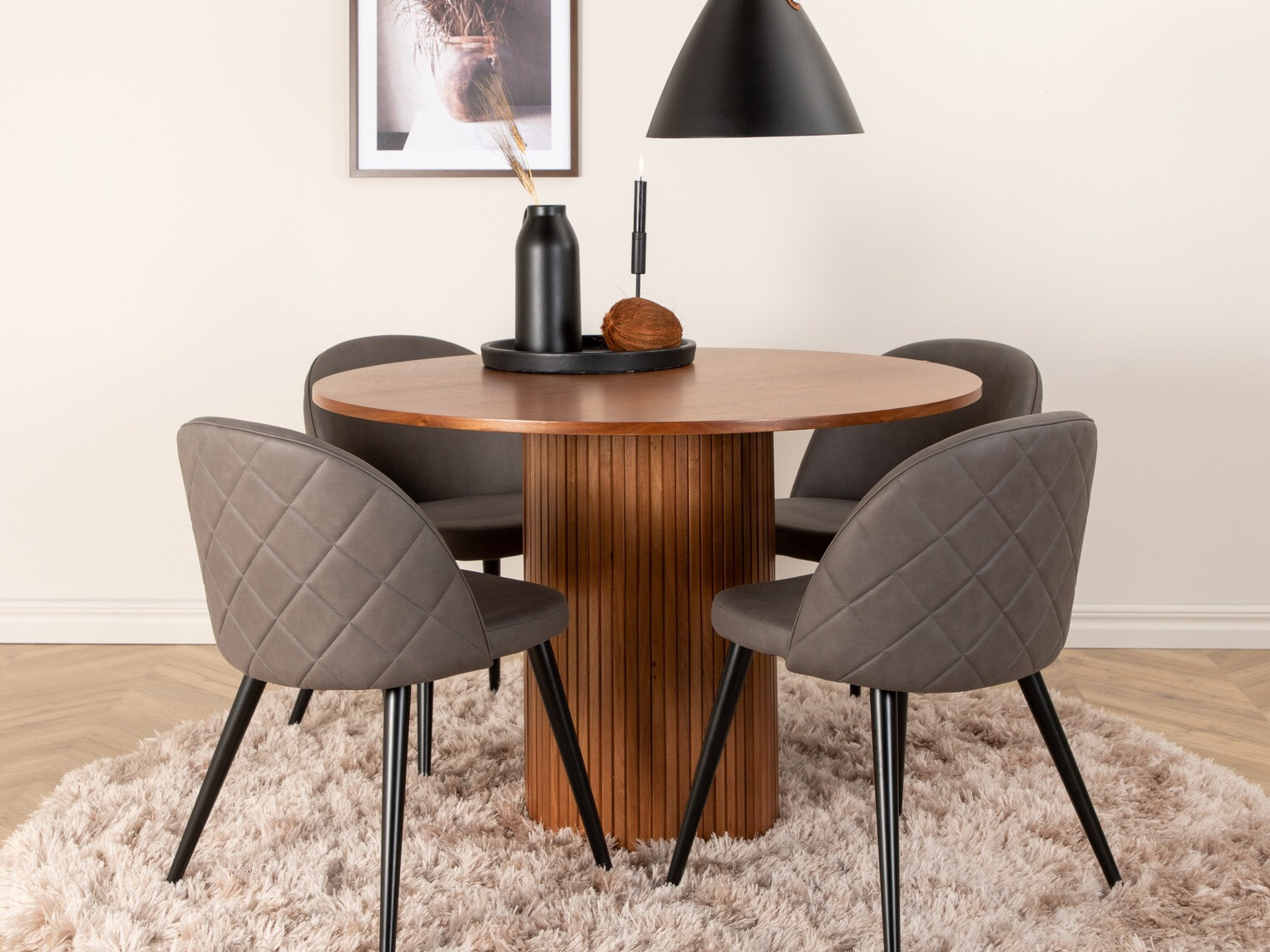 Conjunto para refeições Dallas 3071 (Cinzento + Preto)
