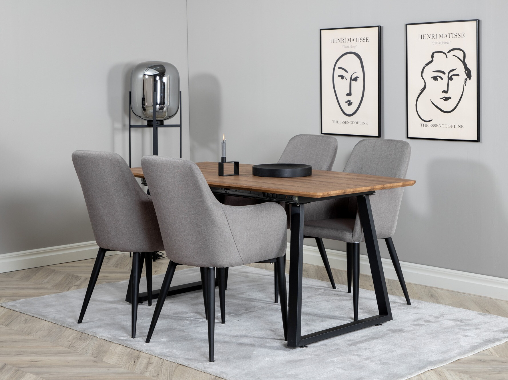 Conjunto para refeições Dallas 326 (Cinzento + Preto)