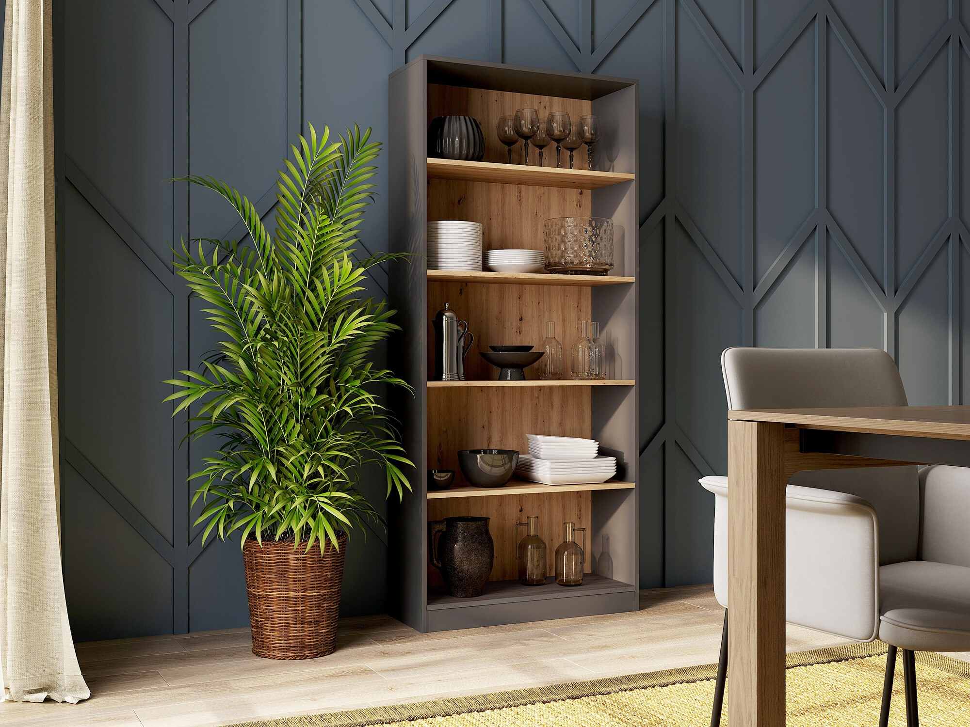 Estante Mandeville 253 (Antracite + Carvalho Artisan)