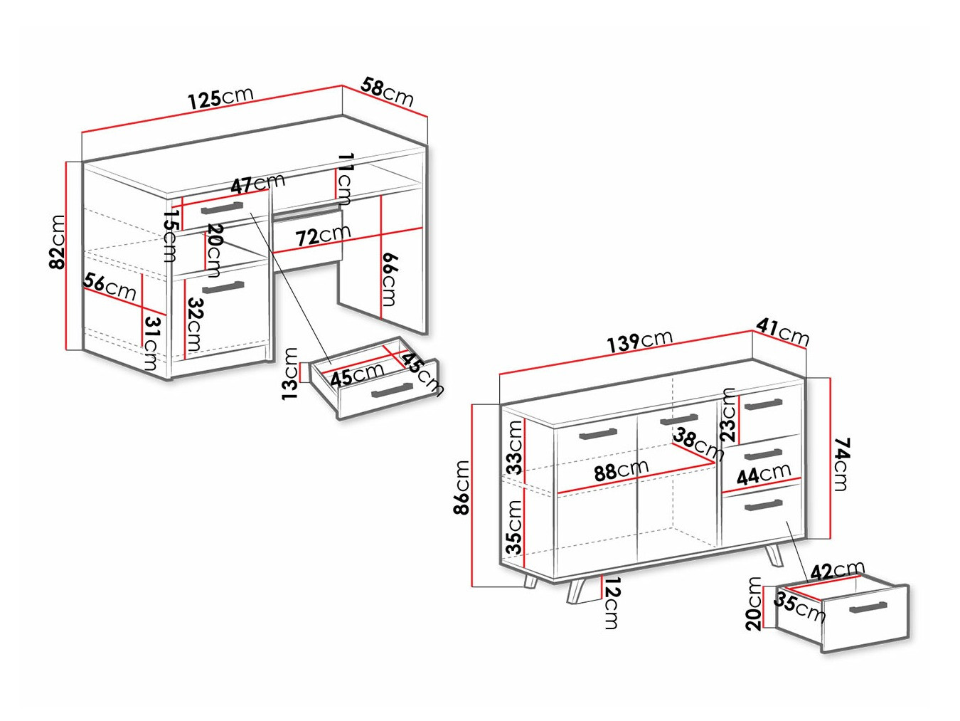 Conjunto de mobiliário Rosa (Roxo)