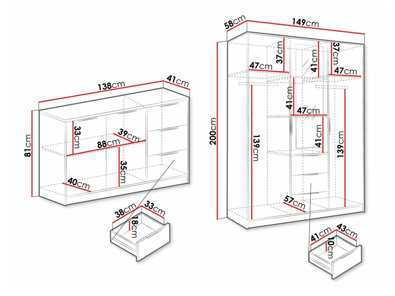 Conjunto de mobiliário Ophdome 110