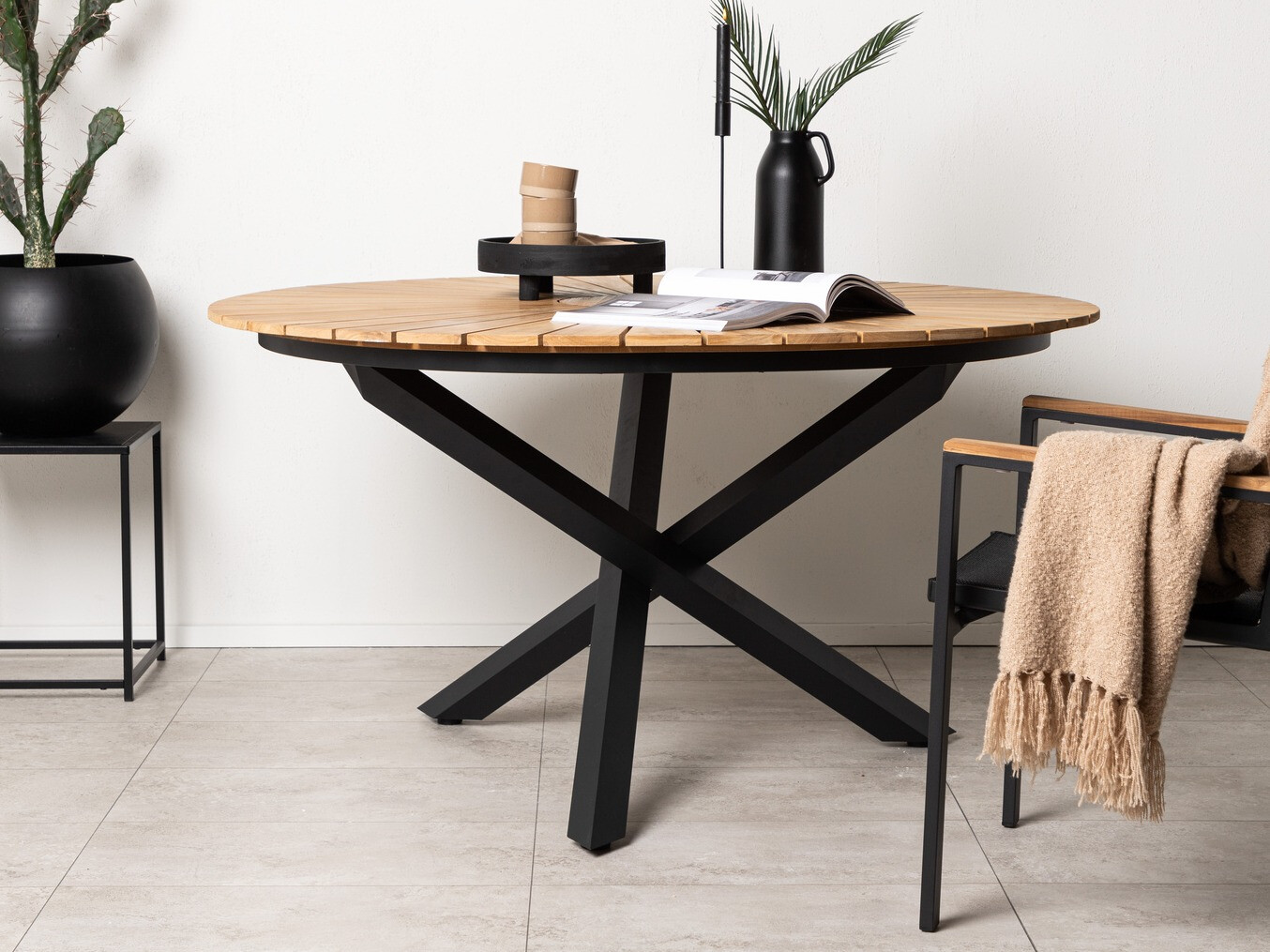 Mesa para o exterior Dallas 5223 (Preto + Teca)