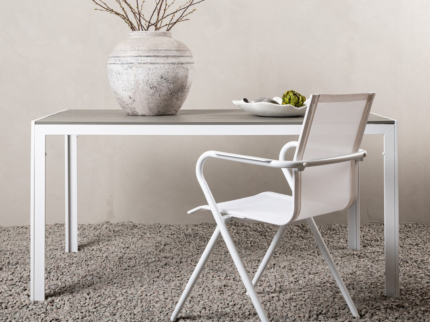 Mesa para o exterior Dallas 2712 (Cinzento + Branco)