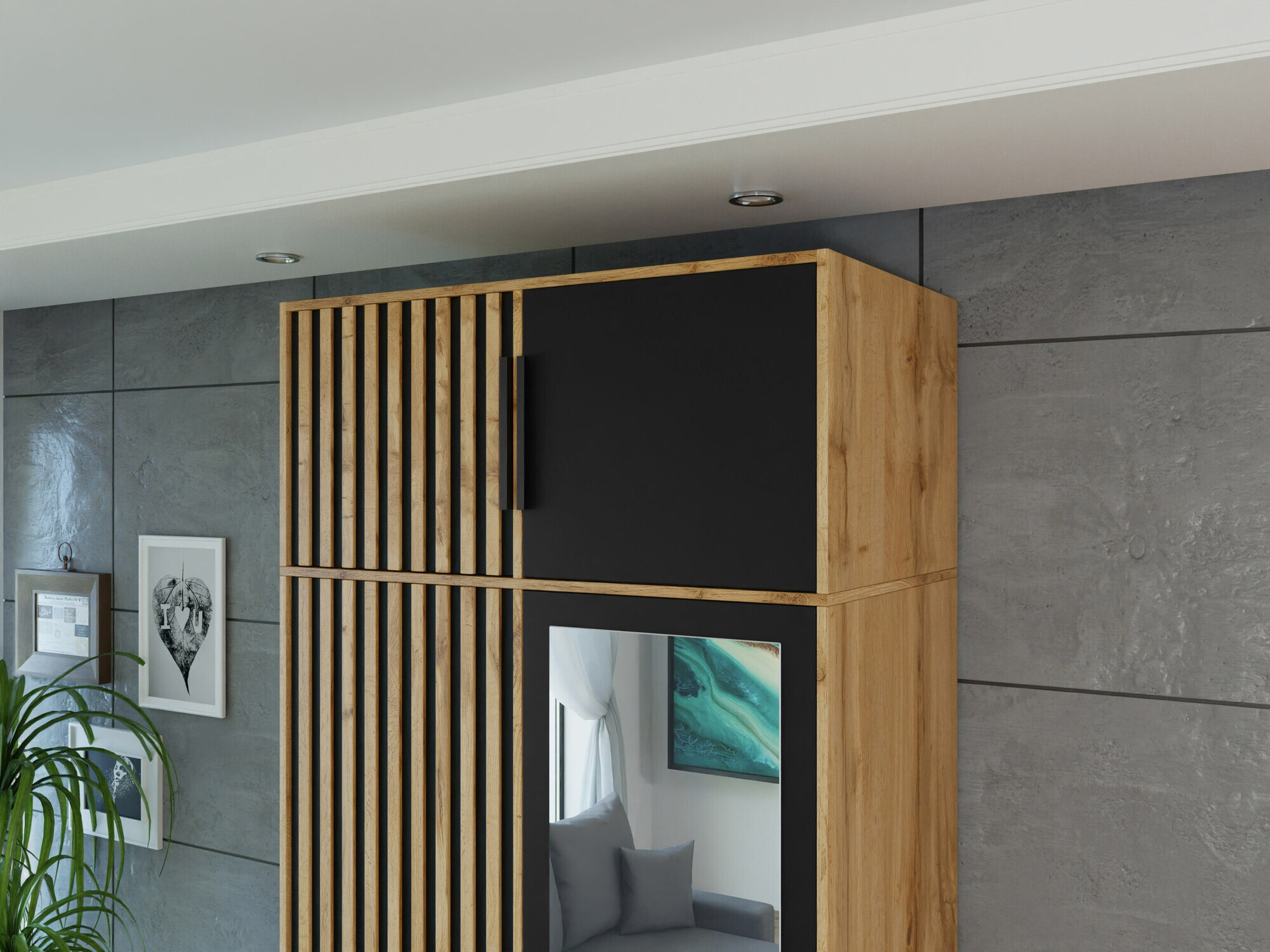 Aparador Collis (Carvalho wotan + Preto)