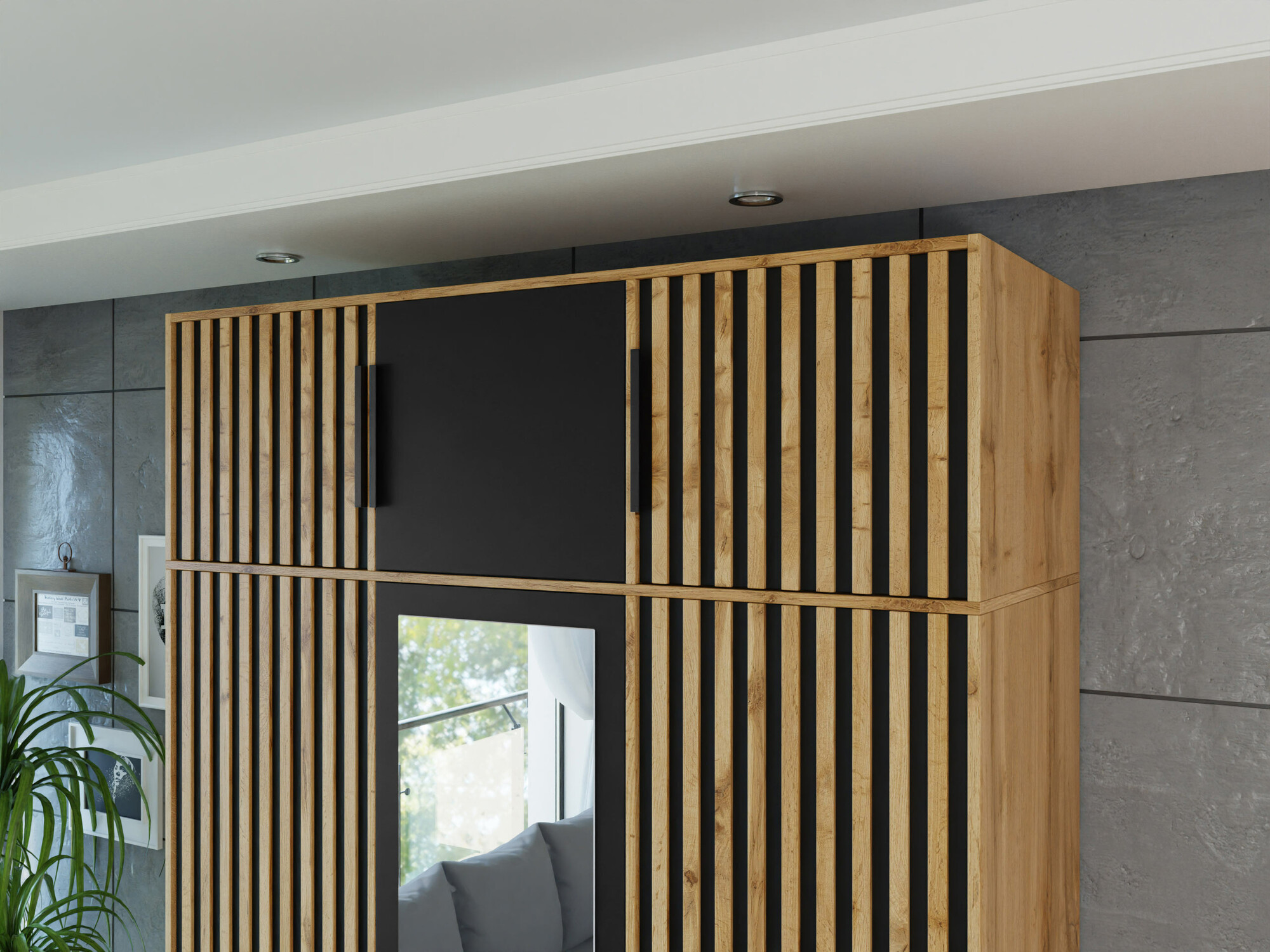 Aparador Collis I (Carvalho wotan + Preto)