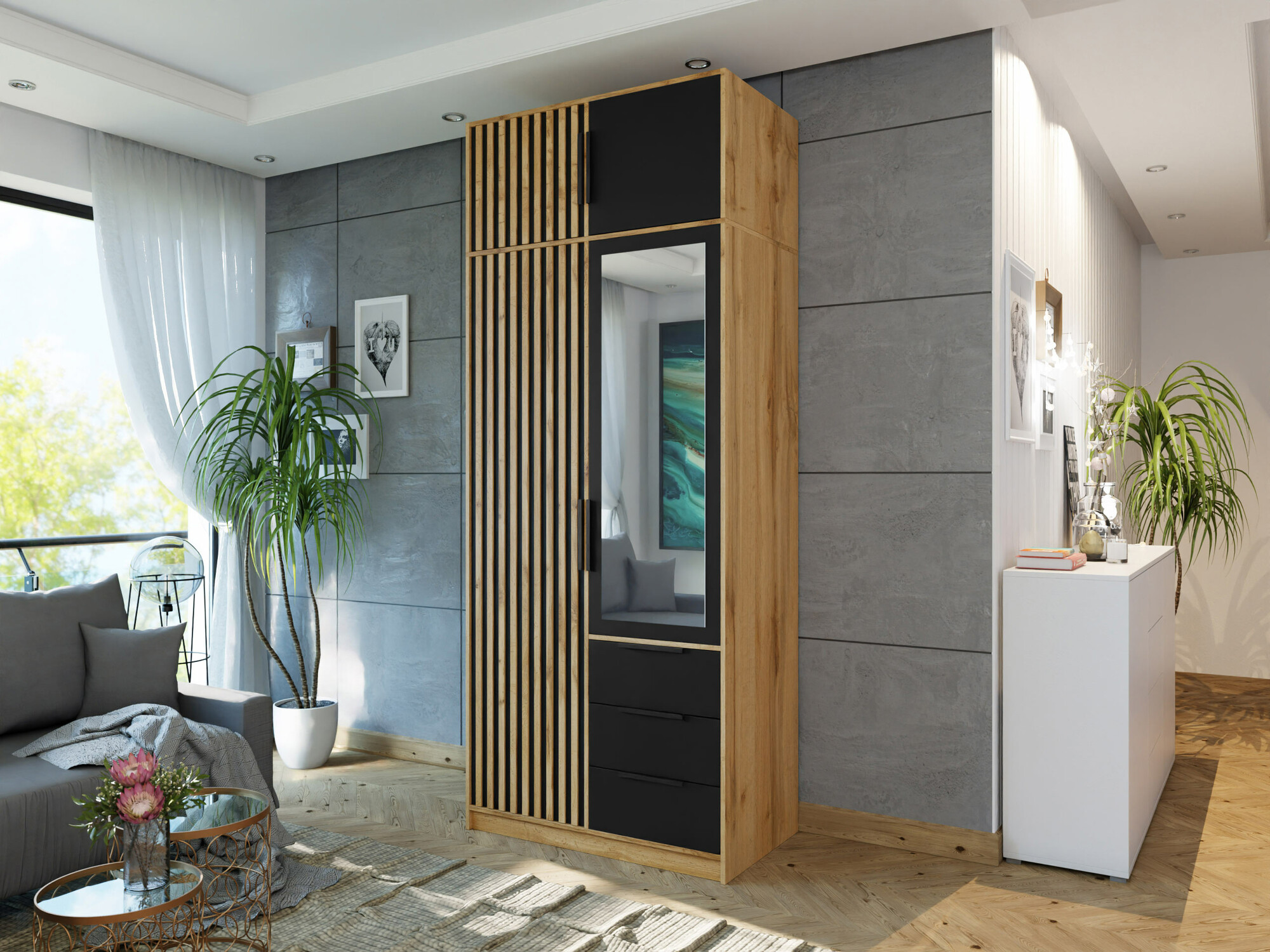 Roupeiro Collis (Carvalho wotan + Preto)