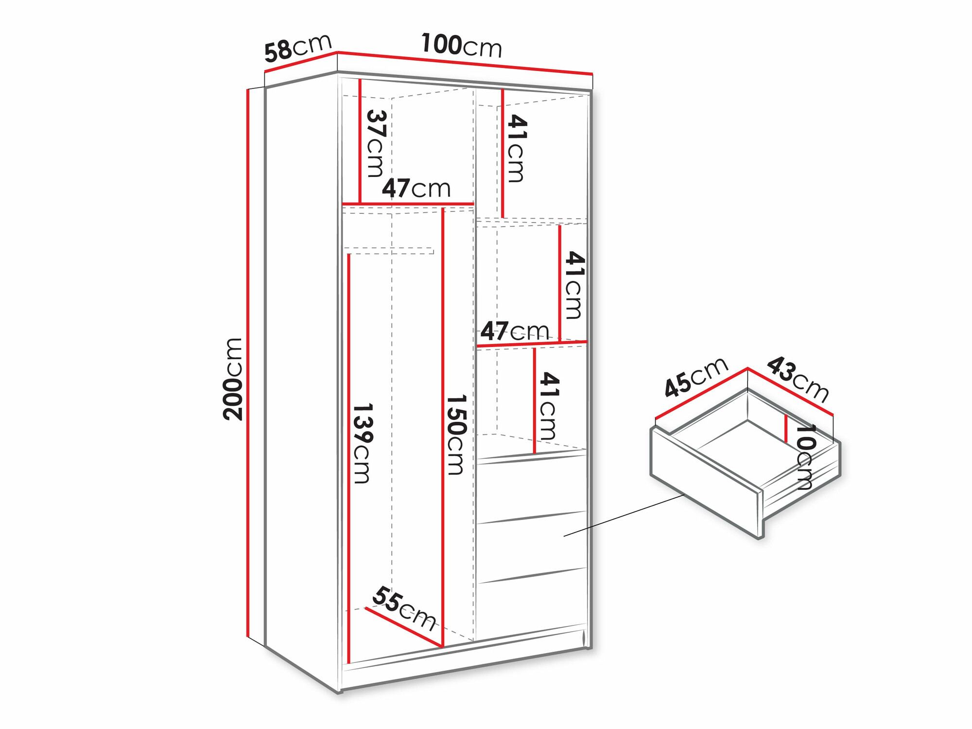 Roupeiro Collis (Carvalho wotan + Preto)