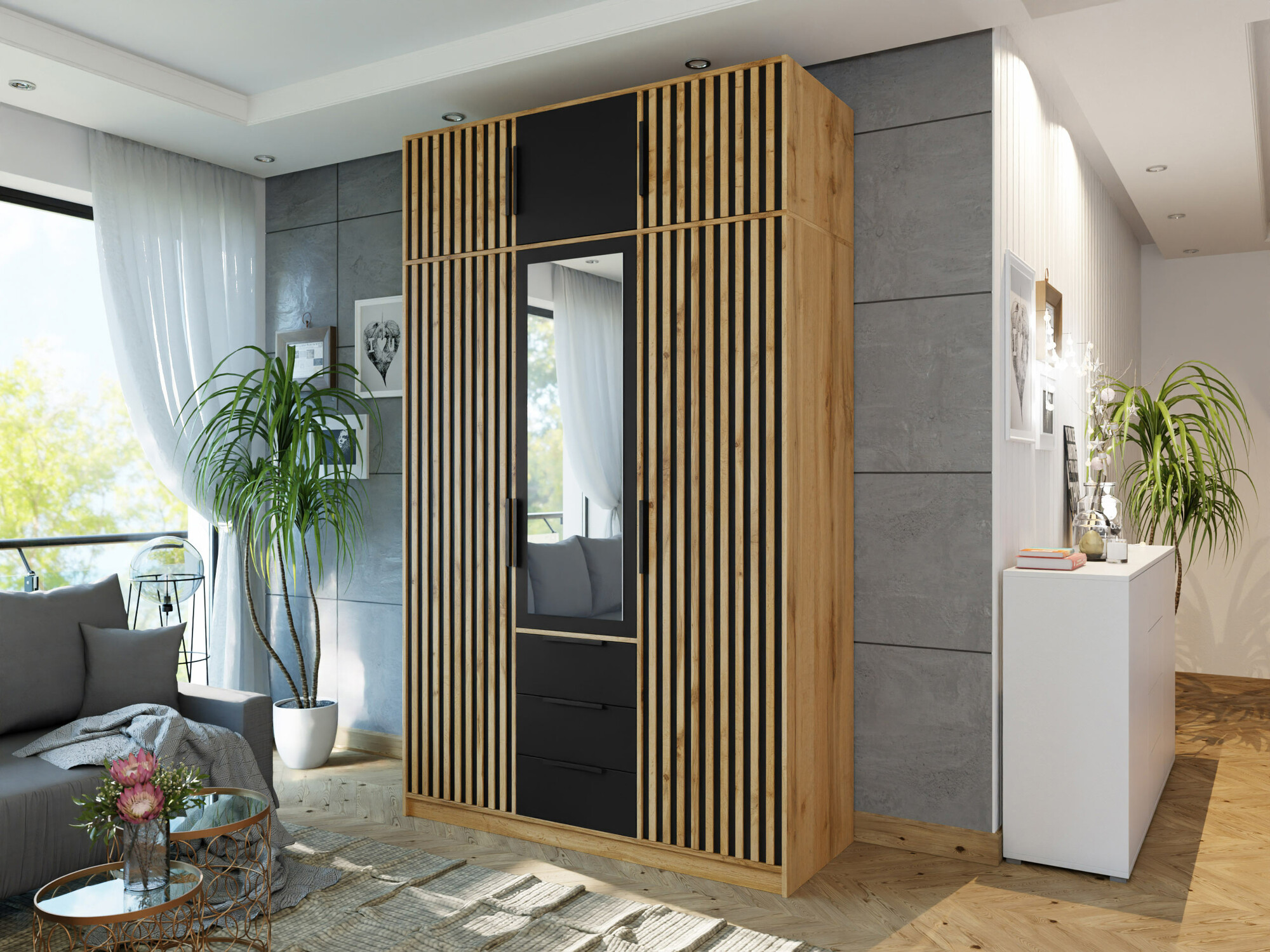 Roupeiro Collis I (Carvalho wotan + Preto)