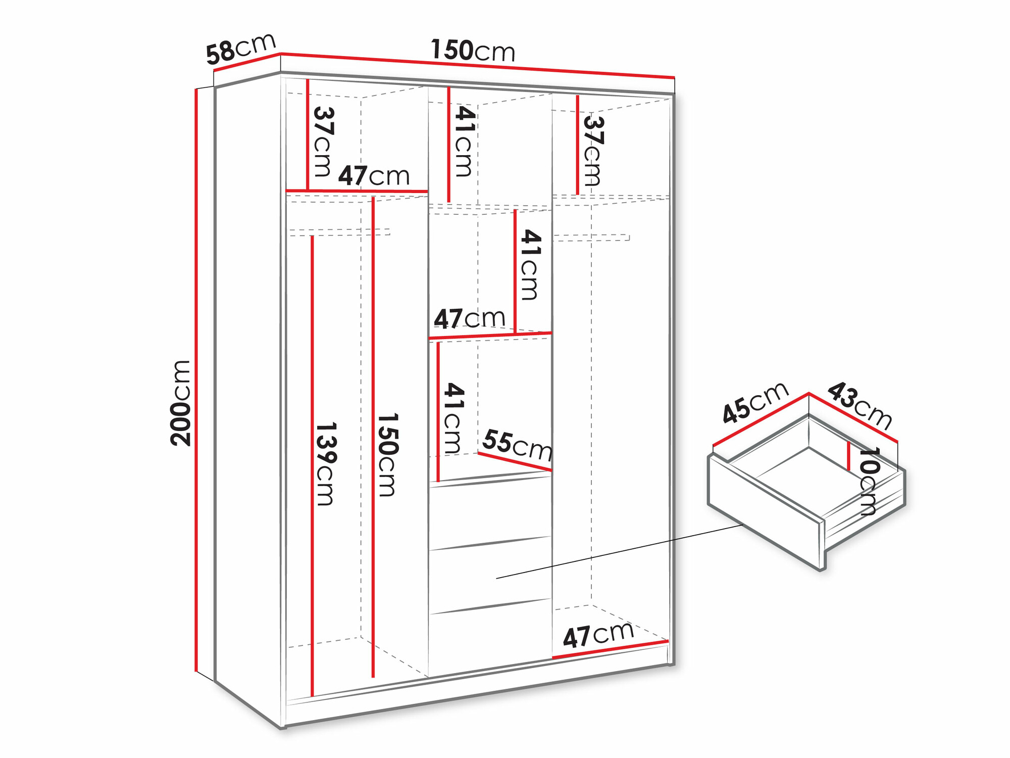 Roupeiro Collis I (Carvalho wotan + Preto)