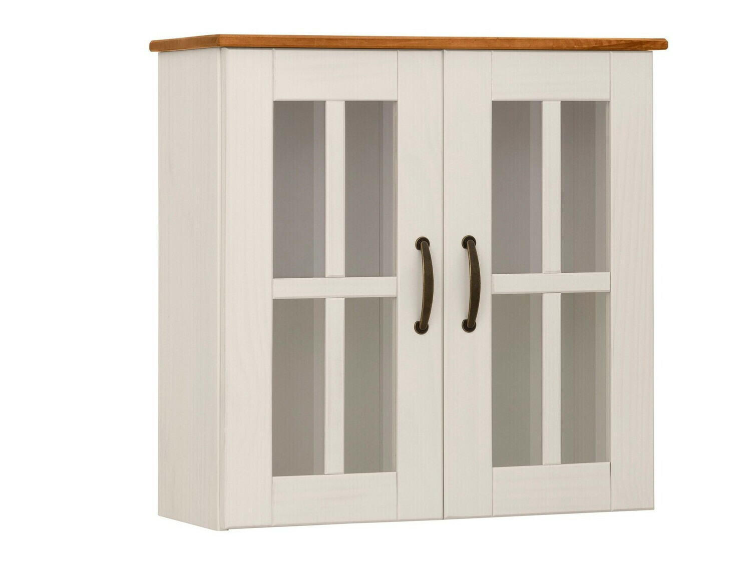 Armário montado na parede para casa de banho Ophlevu 104 (Branco + Carvalho de mel)