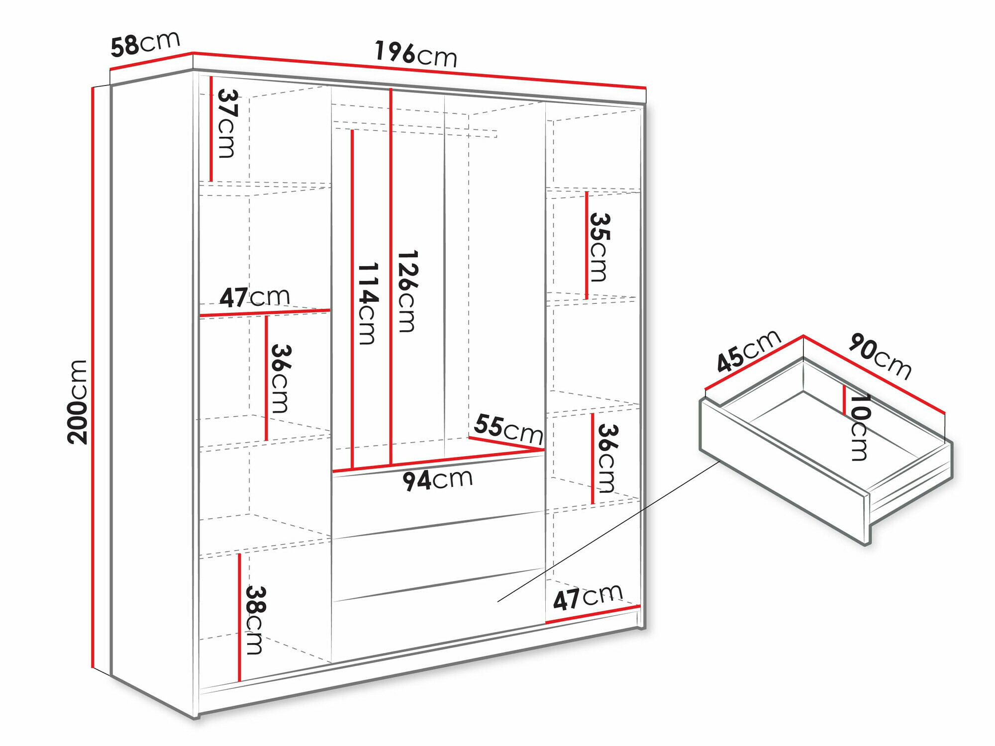Roupeiro Enolevo 108 (Branco + Carvalho wotan)