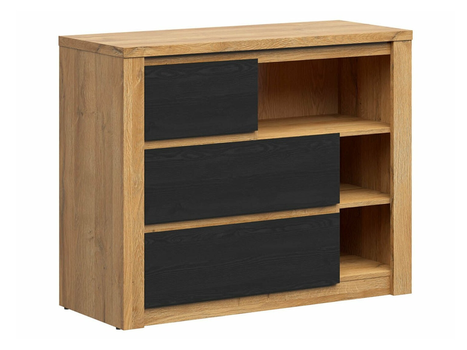 Cómoda Boston 642 (Carvalho + Carvalho preto)