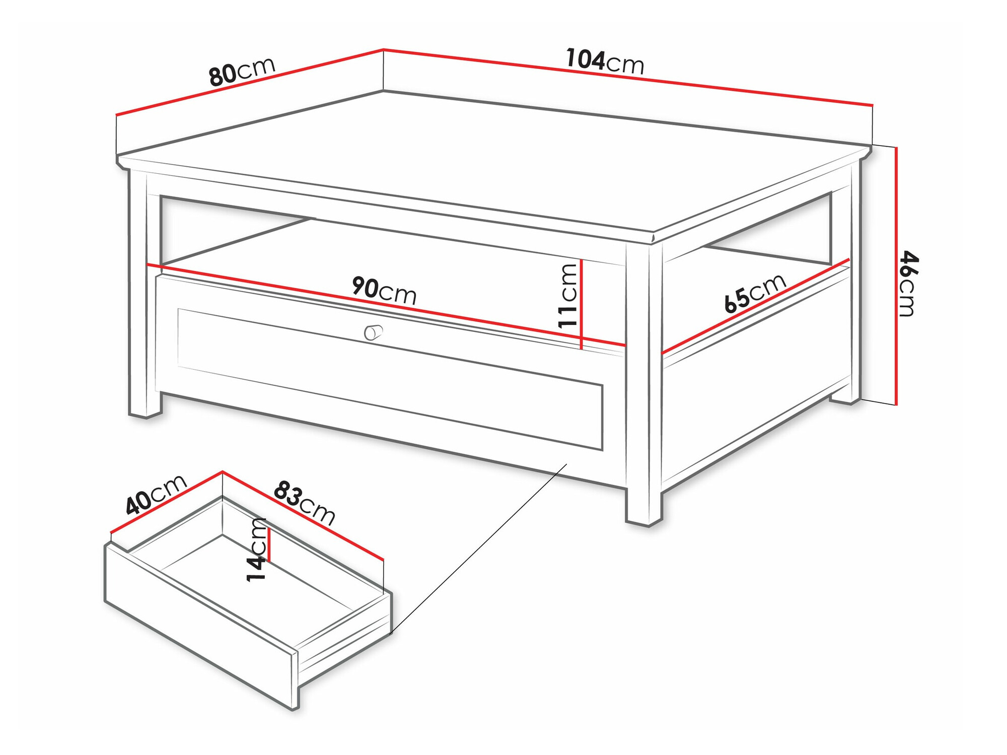 Mesa de centro Comfivo Ruvlare 104