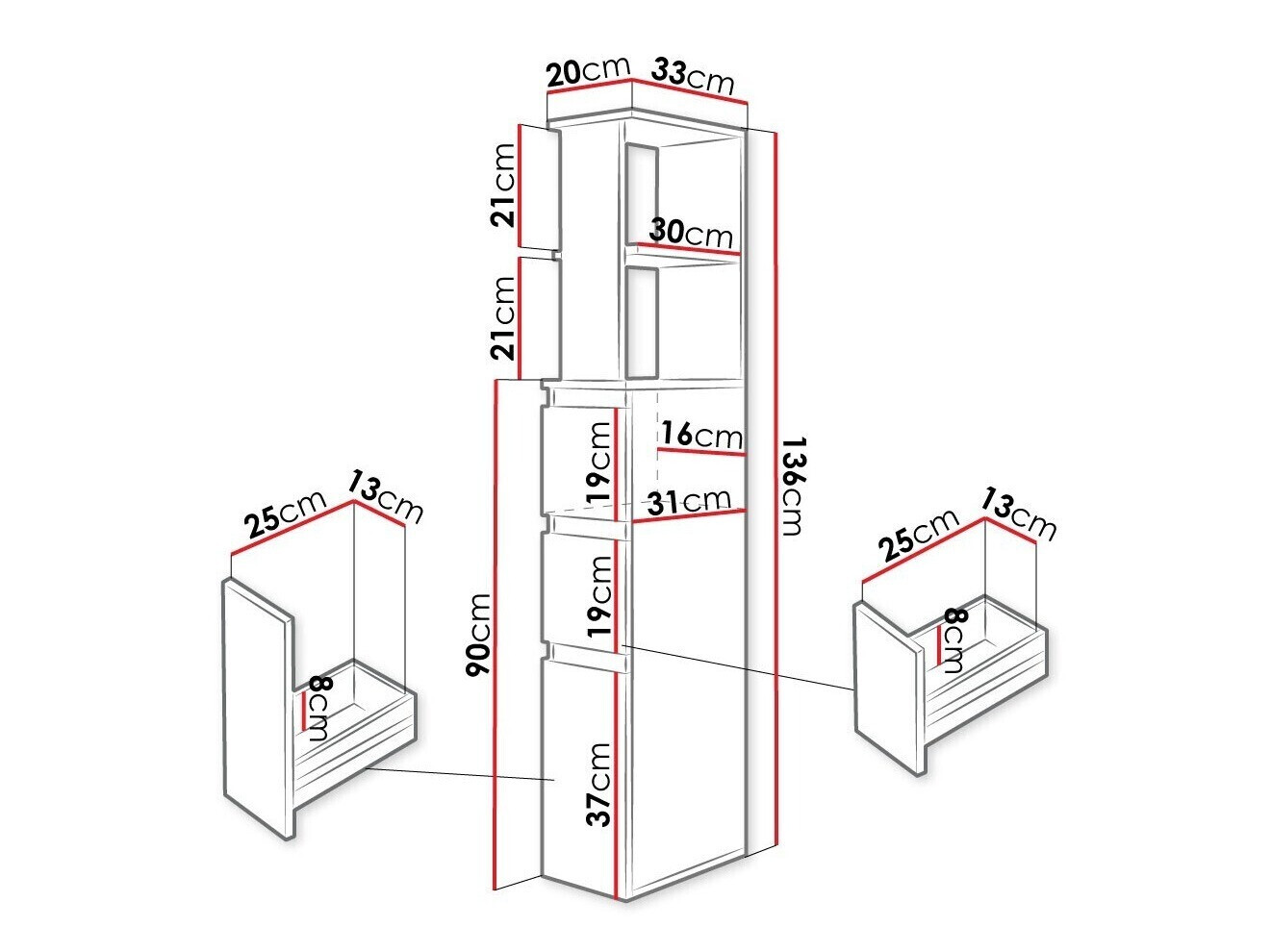 Armário colocado para casa de banho Comfivo Ova
