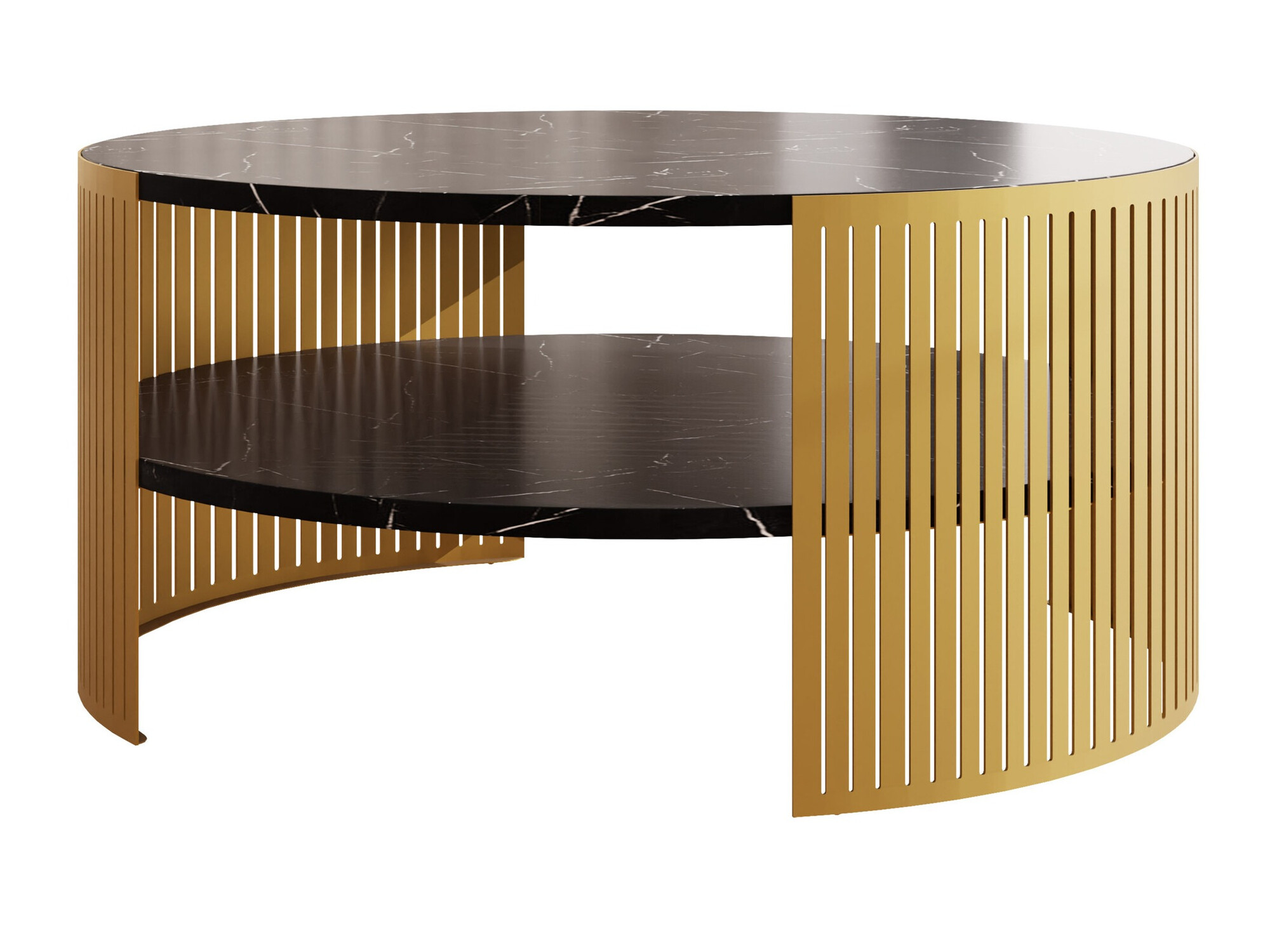 Mesa de centro Civer I (Dourado + Mármore preto)