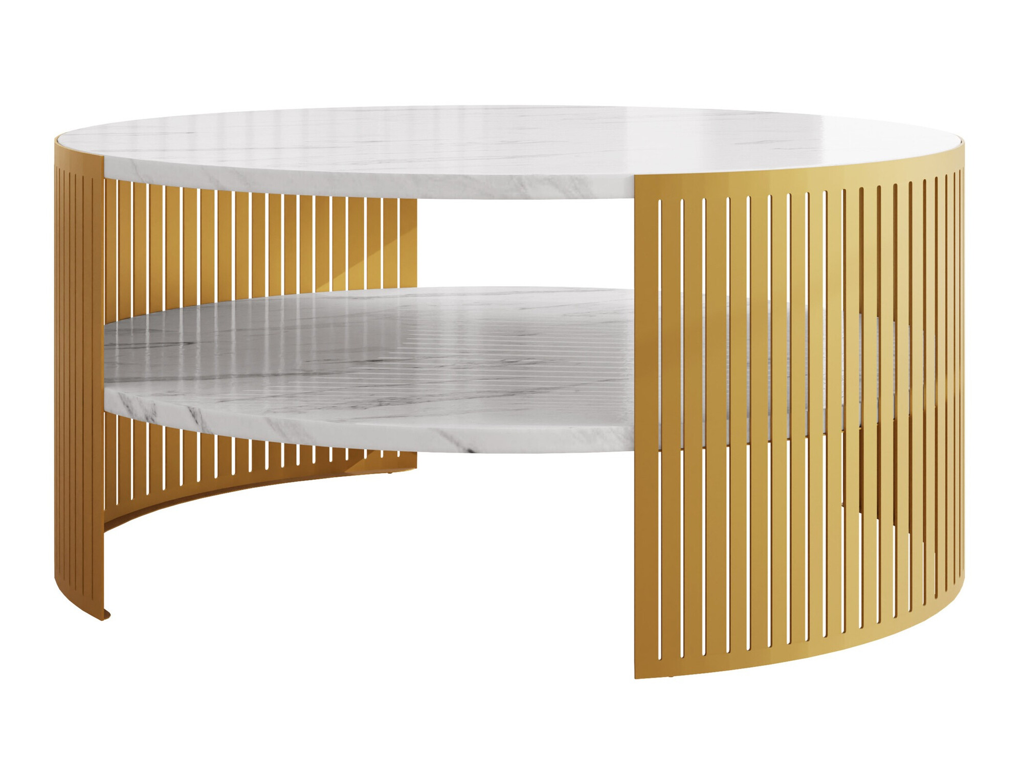 Mesa de centro Evanola 101 (Dourado + Marmore branco)