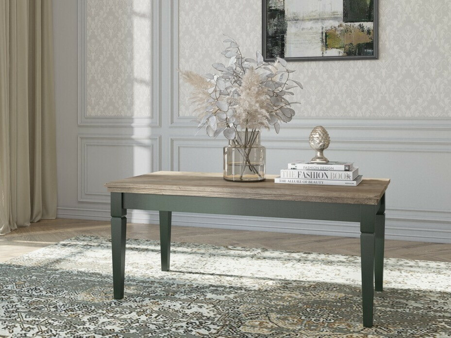 Mesa de centro Tolnue 108 (Verde escuro + Carvalho lefkas)
