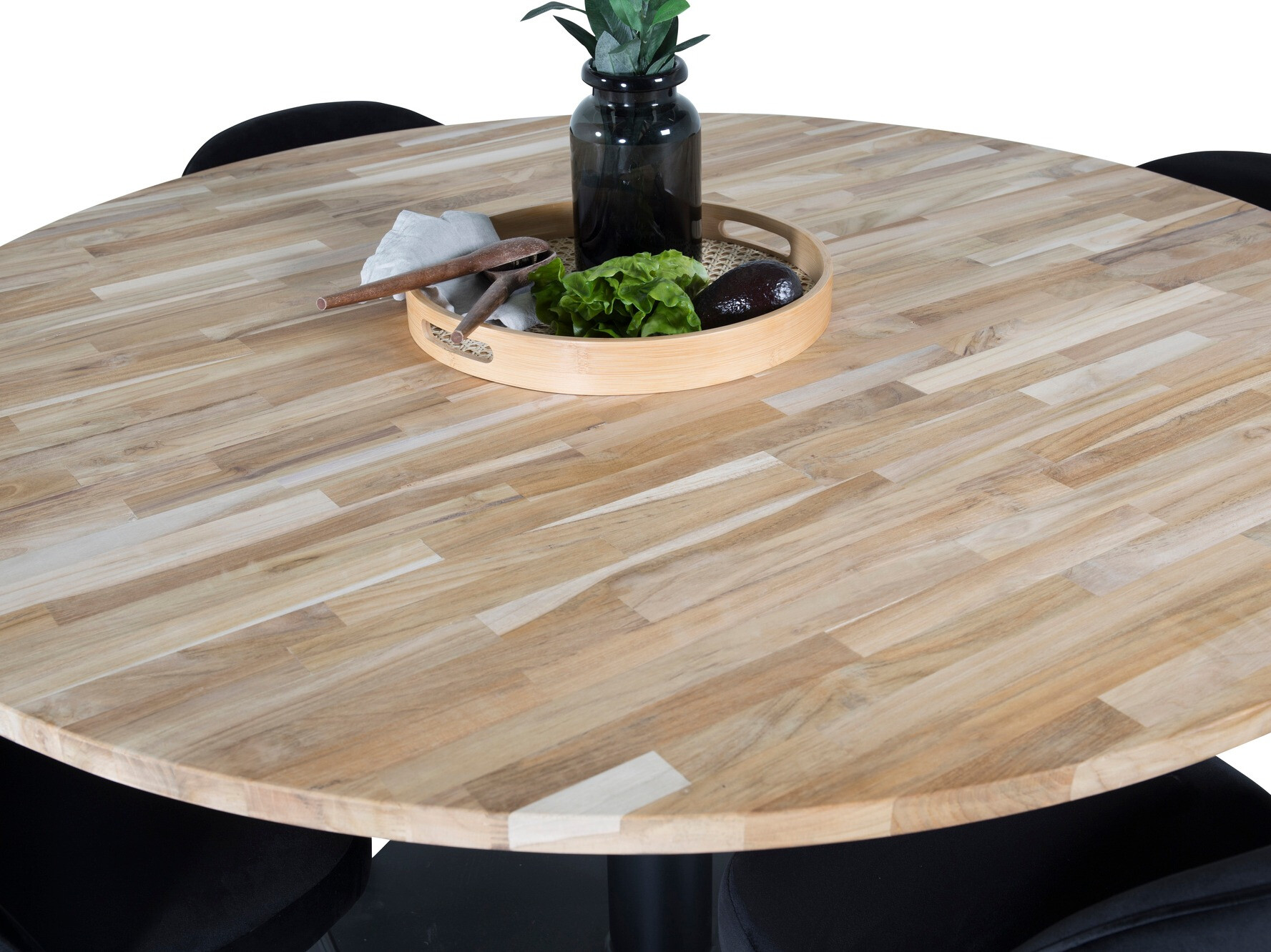 Conjunto para refeições Dallas 1732 (Preto + Madeira clara)