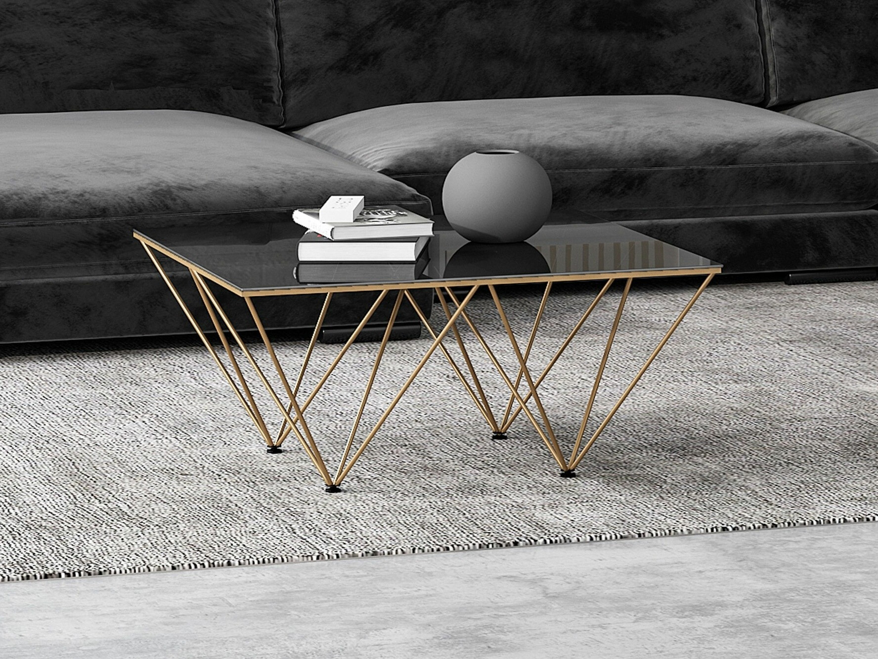 Mesa para revistas Riverton 777 (Preto + Dourado)