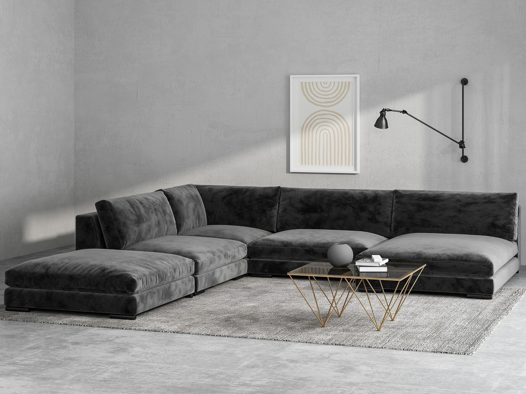 Mesa para revistas Riverton 777 (Preto + Dourado)