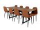 Conjunto para refeições Dallas 331 (Castanho + Preto)
