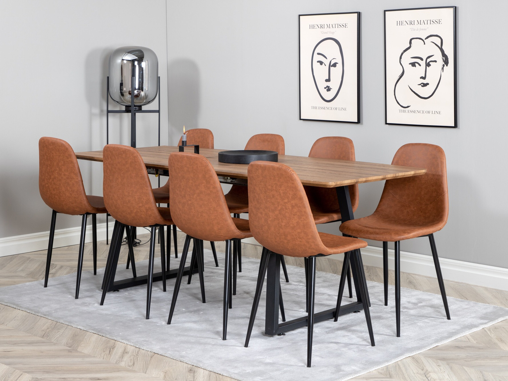 Conjunto para refeições Dallas 331 (Castanho + Preto)