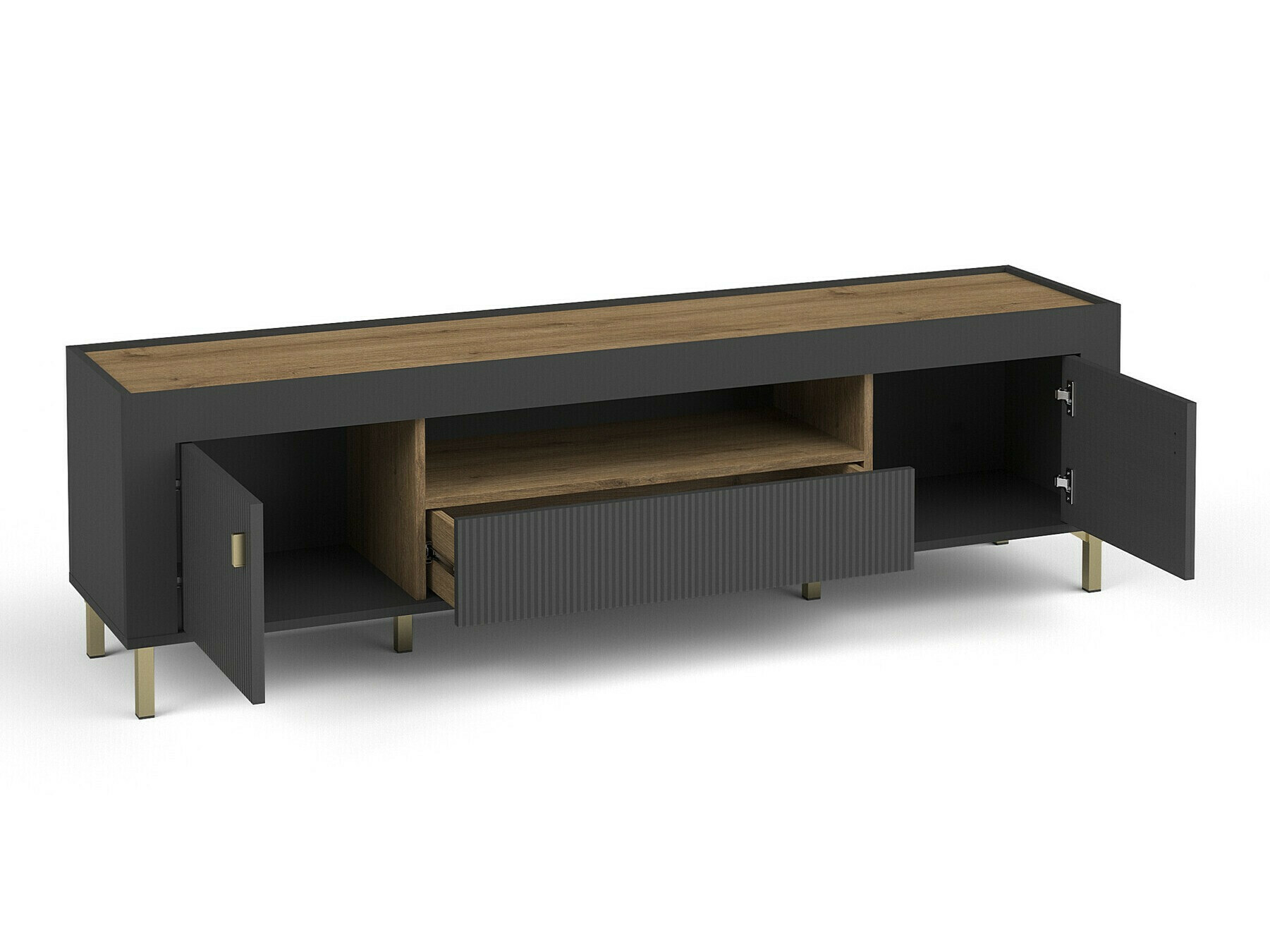 Conjunto para sala de estar Mormavu 114 (Preto matte)